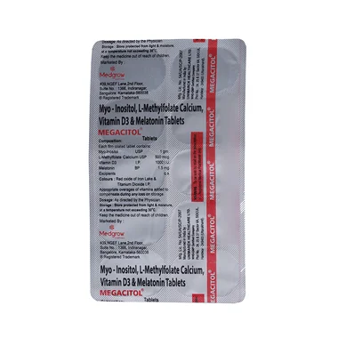 megacitol tablet - Myo-Inositol (1gm) + L-Methyl Folate Calcium (500mcg) medicine