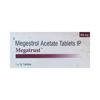 megatrust 160mg tablet Allopathy (Megestrol (160mg)) - Uses in Hindi, Side Effects, Substitutes & Price in India