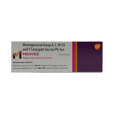 menveo vaccine Allopathy (Meningococcal Vaccine (Group A, C, Y &amp; W-135) (NA)) - Uses in Hindi, Side Effects, Substitutes & Price in India