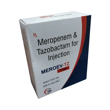 meroev-tz 1.125gm injection Allopathy (Meropenem (1000mg)) - Uses in Hindi, Side Effects, Substitutes & Price in India