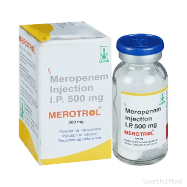 merotrol 500mg injection Allopathy (Meropenem (500mg)) - Uses in Hindi, Side Effects, Substitutes & Price in India