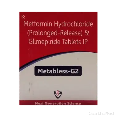 metabless-g 2 tablet pr Allopathy (Glimepiride (2mg)) - Uses in Hindi, Side Effects, Substitutes & Price in India