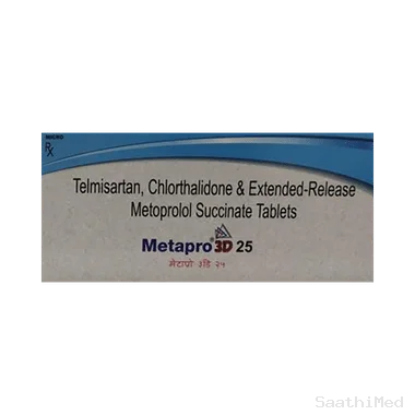 metapro 3d 25 tablet er Allopathy (Chlorthalidone (12.5mg)) - Uses in Hindi, Side Effects, Substitutes & Price in India