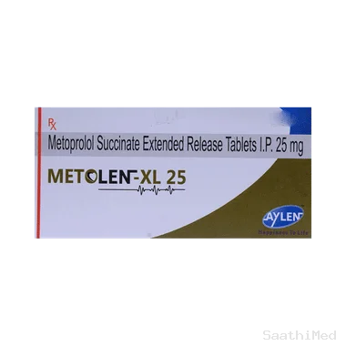 metolen -xl 25 tablet Allopathy (Metoprolol Succinate (23.75mg)) - Uses in Hindi, Side Effects, Substitutes & Price in India