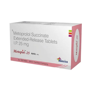 metopot 25 tablet er Allopathy (Metoprolol Succinate (23.75mg)) - Uses in Hindi, Side Effects, Substitutes & Price in India