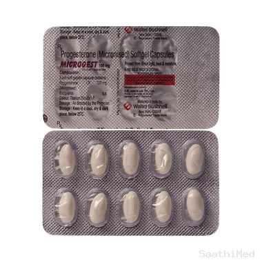 microgest 100mg softgel capsule Allopathy (Progesterone (Natural Micronized) (100mg)) - Uses in Hindi, Side Effects, Substitutes & Price in India