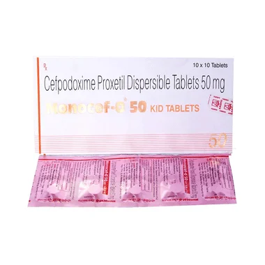 monocef-o kid 50mg tablet Allopathy (Cefpodoxime Proxetil (50mg)) - Uses in Hindi, Side Effects, Substitutes & Price in India
