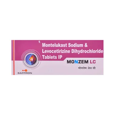 monzem lc tablet Allopathy (Levocetirizine (5mg)) - Uses in Hindi, Side Effects, Substitutes & Price in India