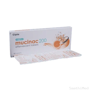 mucinac 200 effervescent tablet sugar free Allopathy (Acetylcysteine (200mg)) - Uses in Hindi, Side Effects, Substitutes & Price in India