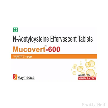 mucovert 600 tablet Allopathy (Acetylcysteine (600mg)) - Uses in Hindi, Side Effects, Substitutes & Price in India