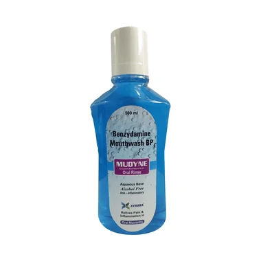 mudyne oral rinse alcohol free Allopathy (Benzydamine (0.15% w/v)) - Uses in Hindi, Side Effects, Substitutes & Price in India