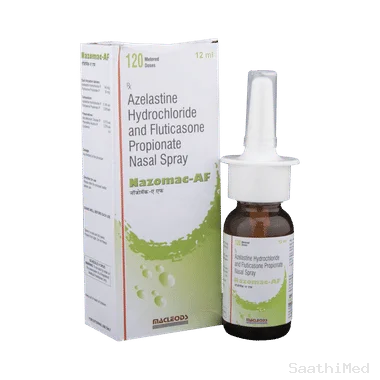 nazomac-af nasal spray Allopathy (Fluticasone Propionate (50mcg)) - Uses in Hindi, Side Effects, Substitutes & Price in India