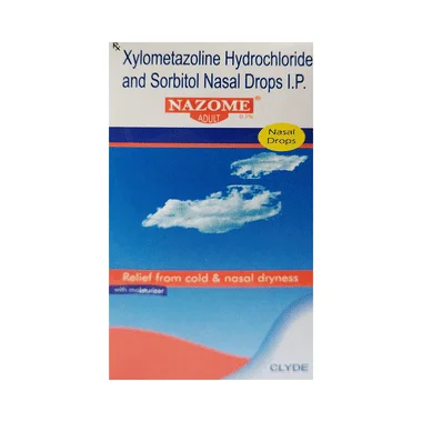 nazome adult 0.1% nasal drops Allopathy (Xylometazoline (0.1% w/v)) - Uses in Hindi, Side Effects, Substitutes & Price in India