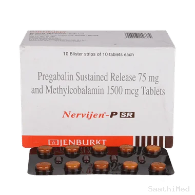 nervijen-p sr tablet Allopathy (Methylcobalamin (1500mcg)) - Uses in Hindi, Side Effects, Substitutes & Price in India