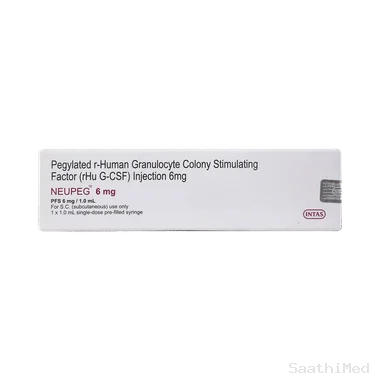 neupeg 6mg injection Allopathy (Pegfilgrastim (6mg)) - Uses in Hindi, Side Effects, Substitutes & Price in India