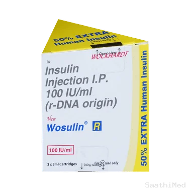 new wosulin r 100iu/ml injection 3ml each Allopathy (Human insulin (100IU)) - Uses in Hindi, Side Effects, Substitutes & Price in India