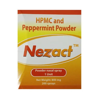 nezact powder nasal spray Allopathy (Hydroxypropylmethylcellulose (800mg)) - Uses in Hindi, Side Effects, Substitutes & Price in India