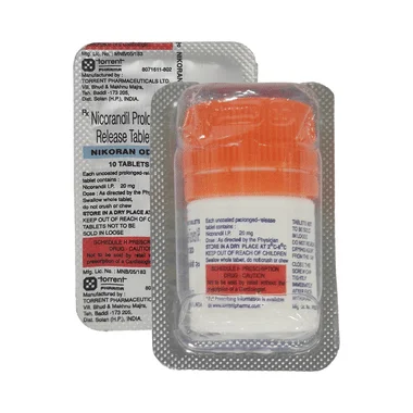 nikoran od 20 tablet Allopathy (Nicorandil (20mg)) - Uses in Hindi, Side Effects, Substitutes & Price in India