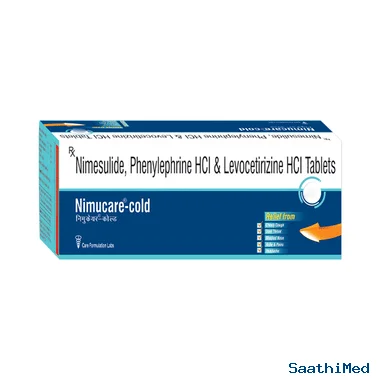 nimucare cold 100mg/5mg/5mg tablet Allopathy (Nimesulide (100mg)) - Uses in Hindi, Side Effects, Substitutes & Price in India