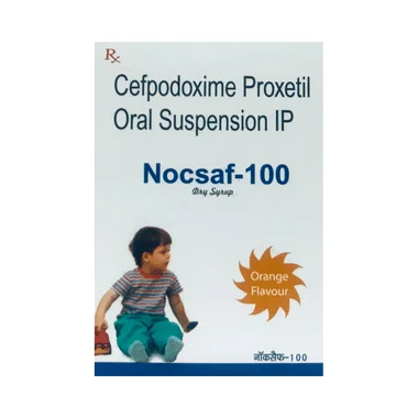 nocsaf 100 dry syrup orange Allopathy (Cefpodoxime Proxetil (100mg/5ml)) - Uses in Hindi, Side Effects, Substitutes & Price in India
