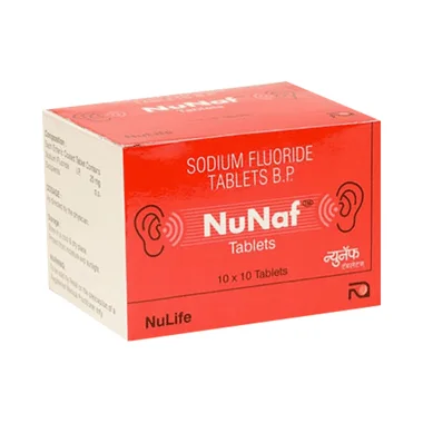nunaf tablet Allopathy (Sodium Fluoride (20mg)) - Uses in Hindi, Side Effects, Substitutes & Price in India