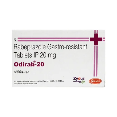 odirab 20mg tablet Allopathy (Rabeprazole (20mg)) - Uses in Hindi, Side Effects, Substitutes & Price in India
