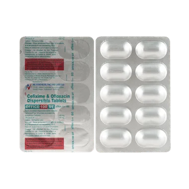 office 100 mg/100 mg tablet Allopathy (Cefixime (100mg)) - Uses in Hindi, Side Effects, Substitutes & Price in India