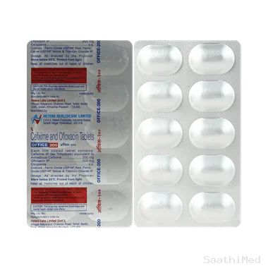 office 200 mg/200 mg tablet Allopathy (Cefixime (200mg)) - Uses in Hindi, Side Effects, Substitutes & Price in India