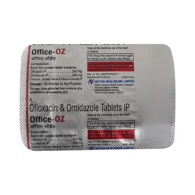 office-oz tablet Allopathy (Ofloxacin (200mg)) - Uses in Hindi, Side Effects, Substitutes & Price in India