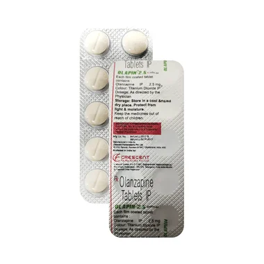 olapin 2.5mg tablet Allopathy (Olanzapine (2.5mg)) - Uses in Hindi, Side Effects, Substitutes & Price in India