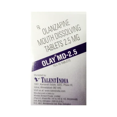 olay md 2.5 tablet Allopathy (Olanzapine (2.5mg)) - Uses in Hindi, Side Effects, Substitutes & Price in India