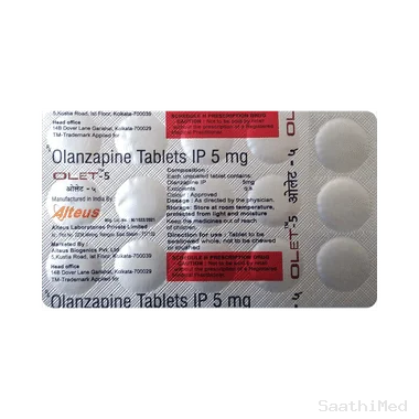 olet 5 tablet Allopathy (Olanzapine (5mg)) - Uses in Hindi, Side Effects, Substitutes & Price in India