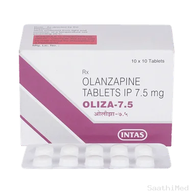 oliza 7.5mg tablet Allopathy (Olanzapine (7.5mg)) - Uses in Hindi, Side Effects, Substitutes & Price in India