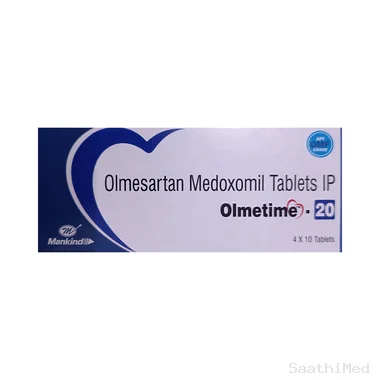 olmetime 20 tablet Allopathy (Olmesartan Medoxomil (20mg)) - Uses in Hindi, Side Effects, Substitutes & Price in India