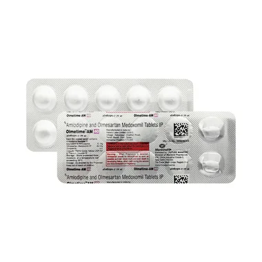 olmetime-am 40 tablet Allopathy (Olmesartan Medoxomil (40mg)) - Uses in Hindi, Side Effects, Substitutes & Price in India