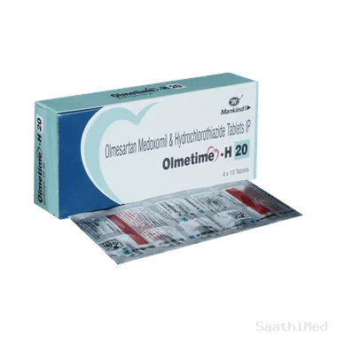 olmetime-h 20 tablet Allopathy (Hydrochlorothiazide (12.5mg)) - Uses in Hindi, Side Effects, Substitutes & Price in India