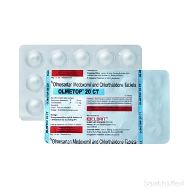 olmetop ct 20mg/12.5mg tablet Allopathy (Olmesartan Medoxomil (20mg)) - Uses in Hindi, Side Effects, Substitutes & Price in India