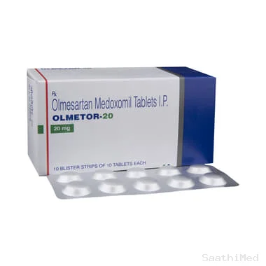 olmetor 20 tablet Allopathy (Olmesartan Medoxomil (20mg)) - Uses in Hindi, Side Effects, Substitutes & Price in India
