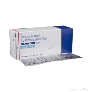 olmetor am tablet Allopathy (Olmesartan Medoxomil (20mg)) - Uses in Hindi, Side Effects, Substitutes & Price in India