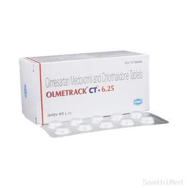 olmetrack ct 6.25 tablet Allopathy (Olmesartan Medoxomil (20mg)) - Uses in Hindi, Side Effects, Substitutes & Price in India