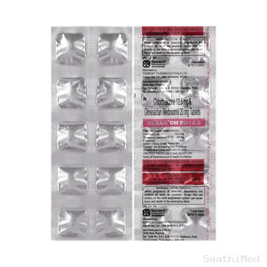 olsar ch 20mg/12.5mg tablet Allopathy (Olmesartan Medoxomil (20mg)) - Uses in Hindi, Side Effects, Substitutes & Price in India