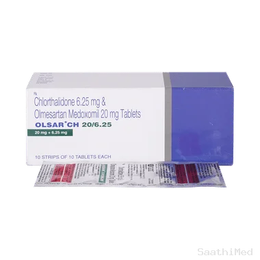 olsar ch 20mg/6.25mg tablet Allopathy (Olmesartan Medoxomil (20mg)) - Uses in Hindi, Side Effects, Substitutes & Price in India