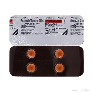 onecan 50mg tablet Allopathy (Fluconazole (50mg)) - Uses in Hindi, Side Effects, Substitutes & Price in India