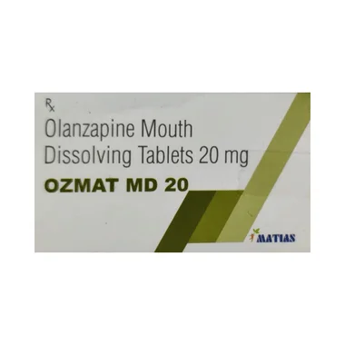 ozmat md 20 tablet Allopathy (Olanzapine (20mg)) - Uses in Hindi, Side Effects, Substitutes & Price in India
