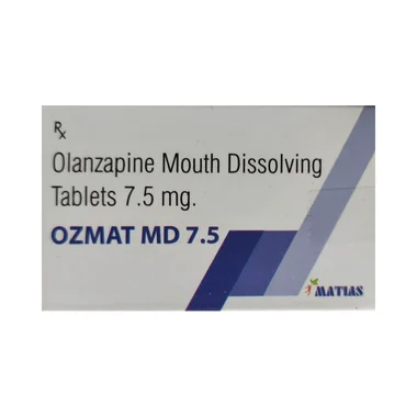ozmat md 7.5 tablet Allopathy (Olanzapine (7.5mg)) - Uses in Hindi, Side Effects, Substitutes & Price in India