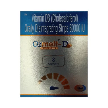 ozmelt-d orally disintegrating strip Allopathy (Vitamin D3 (60000IU)) - Uses in Hindi, Side Effects, Substitutes & Price in India