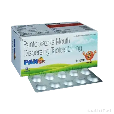 pan junior tablet md orange Allopathy (Pantoprazole (20mg)) - Uses in Hindi, Side Effects, Substitutes & Price in India