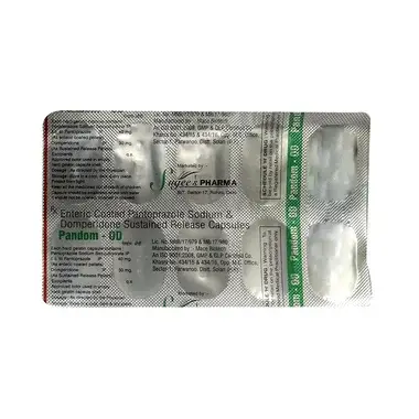 pandom-od capsule sr Allopathy (Domperidone (30mg)) - Uses in Hindi, Side Effects, Substitutes & Price in India
