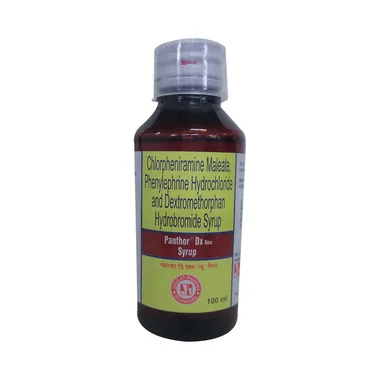 panthor dx new syrup Allopathy (Phenylephrine (5mg/5ml)) - Uses in Hindi, Side Effects, Substitutes & Price in India