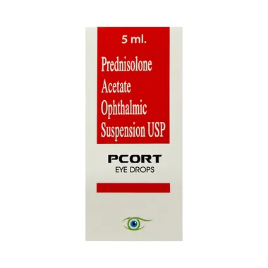 pcort eye drop Allopathy (Prednisolone (1% w/v)) - Uses in Hindi, Side Effects, Substitutes & Price in India